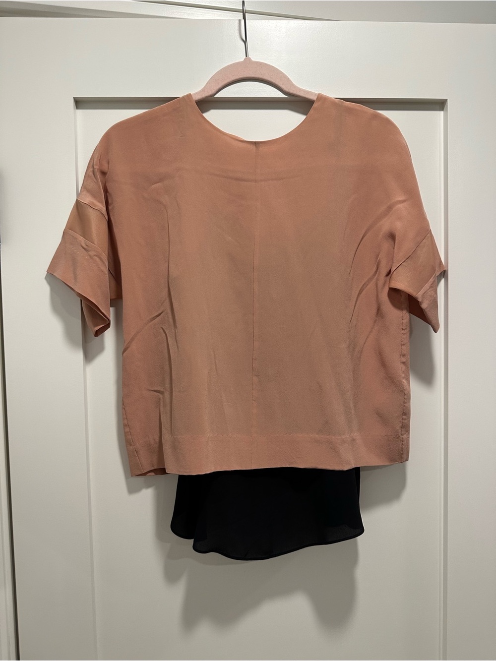 COS Boxy Short-Sleeve Blouse in Tan